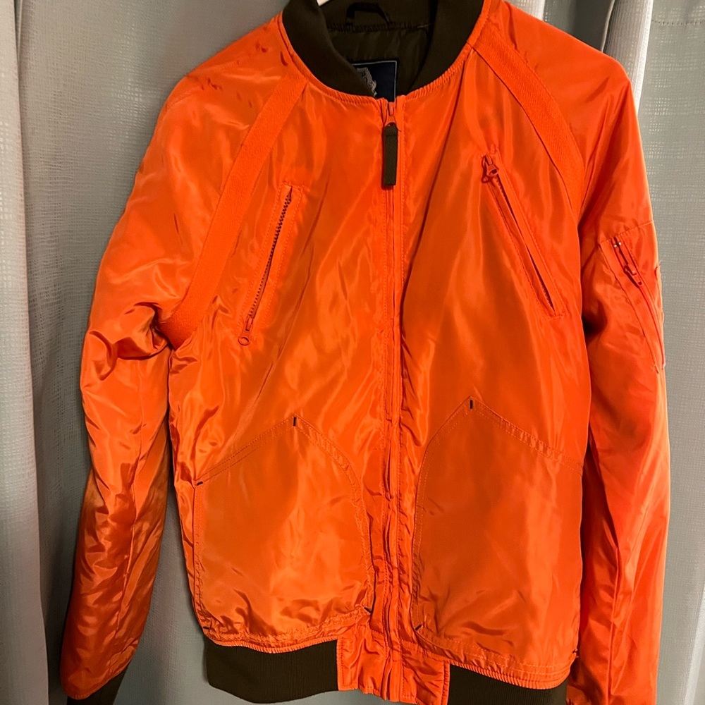 Gorg orange light bomber jacket